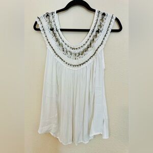 FREE PEOPLE CROCHET NECK TOP IN IVORY